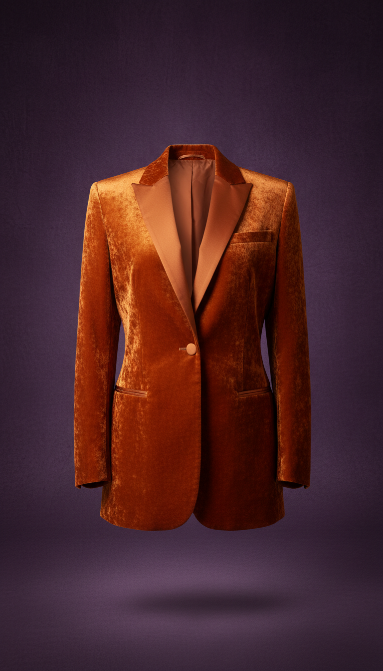 Satin Blazer With Sculpted Shoulders