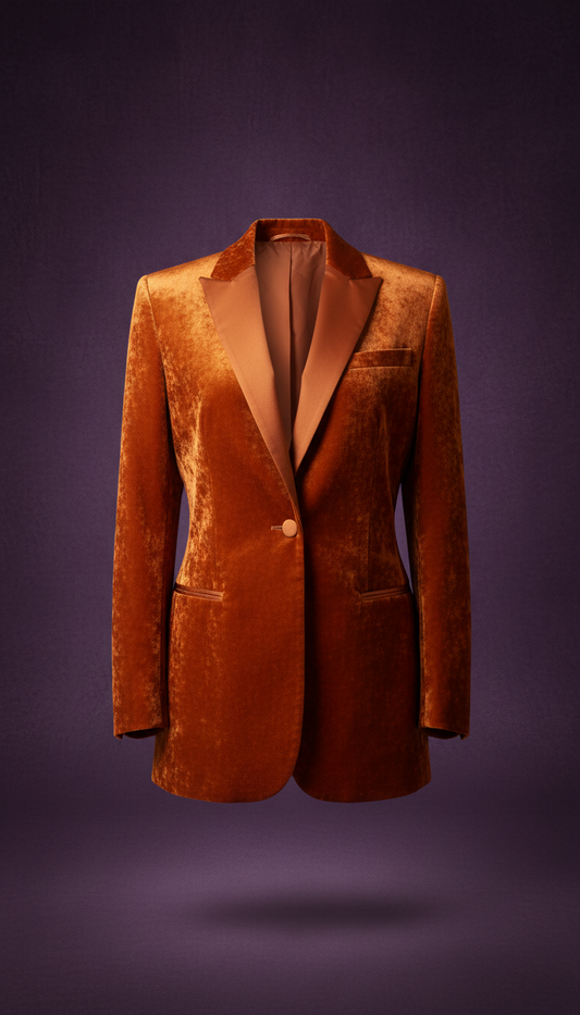 Satin Blazer With Sculpted Shoulders